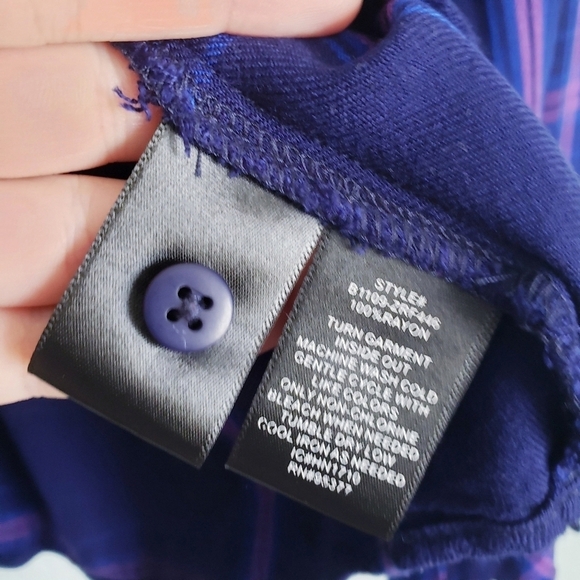Sanctuary Purple and Blue Plaid Bellsleeve Buttondown - Picture 6 of 7